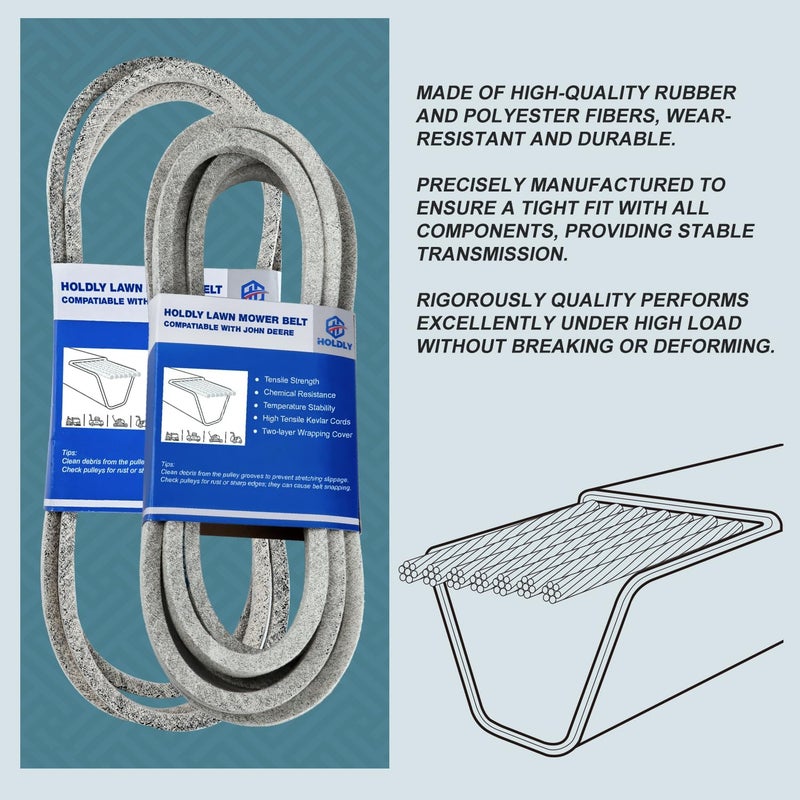 Holdly 1/2 x 140 Inch Replace for Toro 110-6892 Ariens Gravely 07200107 50 Inch Lawn Mower Deck Belt Kevlar Lawn Mower Belt Compatible with Toro TimeCutter Z5000, Z5020, Z5030, Z5035, Z5040 Z5060 (110-6892) - Image 5